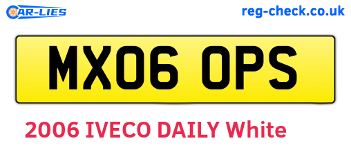 MX06OPS are the vehicle registration plates.