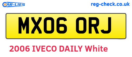 MX06ORJ are the vehicle registration plates.