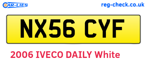 NX56CYF are the vehicle registration plates.