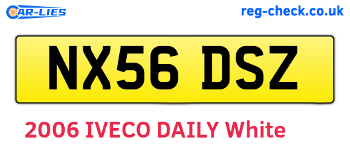 NX56DSZ are the vehicle registration plates.