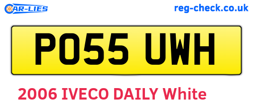 PO55UWH are the vehicle registration plates.