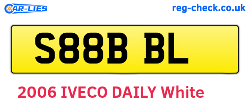 S88BBL are the vehicle registration plates.