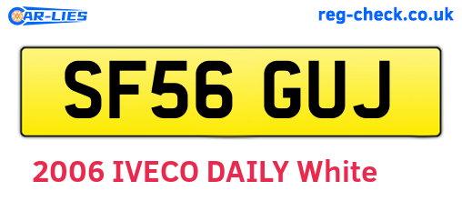 SF56GUJ are the vehicle registration plates.