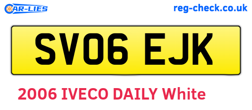 SV06EJK are the vehicle registration plates.