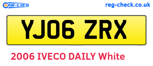 YJ06ZRX are the vehicle registration plates.