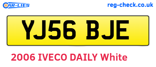 YJ56BJE are the vehicle registration plates.