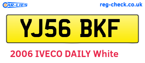 YJ56BKF are the vehicle registration plates.