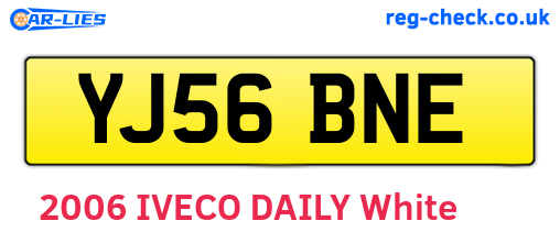 YJ56BNE are the vehicle registration plates.
