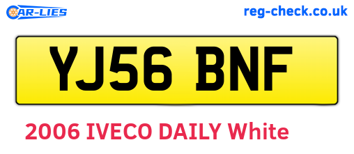 YJ56BNF are the vehicle registration plates.