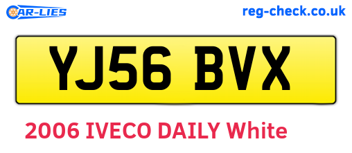 YJ56BVX are the vehicle registration plates.