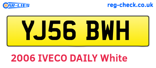 YJ56BWH are the vehicle registration plates.