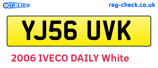 YJ56UVK are the vehicle registration plates.