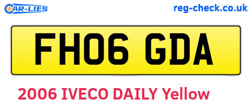 FH06GDA are the vehicle registration plates.