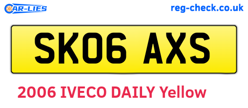 SK06AXS are the vehicle registration plates.