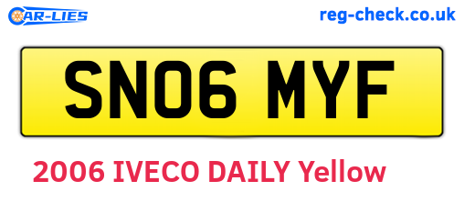 SN06MYF are the vehicle registration plates.