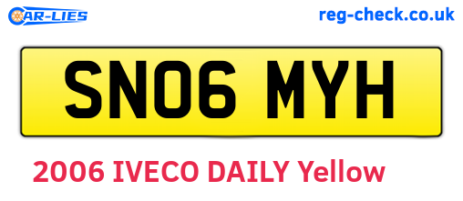 SN06MYH are the vehicle registration plates.