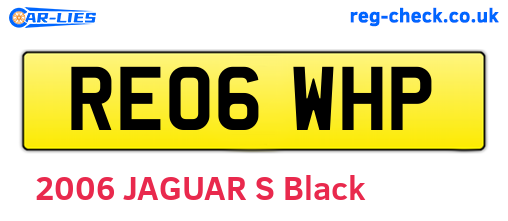 RE06WHP are the vehicle registration plates.