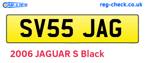 SV55JAG are the vehicle registration plates.