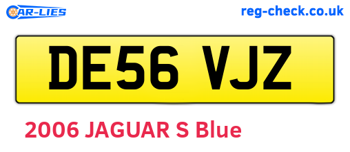 DE56VJZ are the vehicle registration plates.