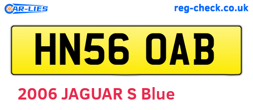 HN56OAB are the vehicle registration plates.