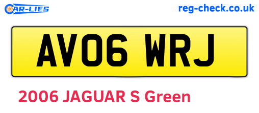 AV06WRJ are the vehicle registration plates.