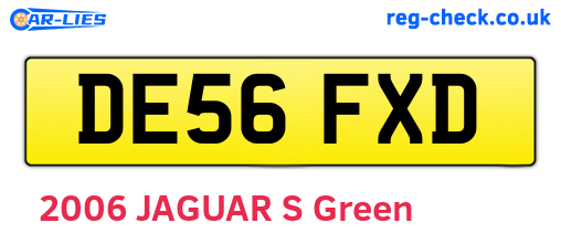 DE56FXD are the vehicle registration plates.