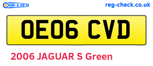 OE06CVD are the vehicle registration plates.