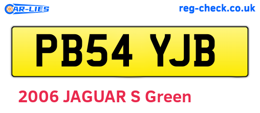 PB54YJB are the vehicle registration plates.