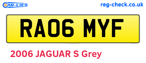 RA06MYF are the vehicle registration plates.