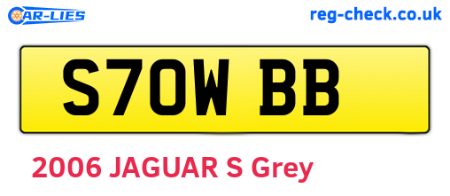 S70WBB are the vehicle registration plates.