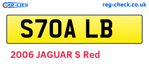 S70ALB are the vehicle registration plates.