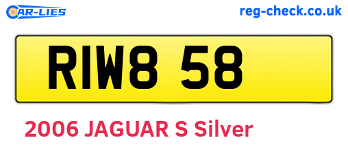 RIW858 are the vehicle registration plates.