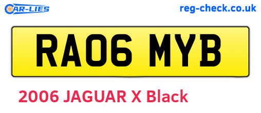 RA06MYB are the vehicle registration plates.
