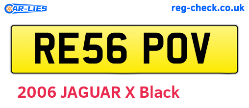 RE56POV are the vehicle registration plates.
