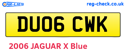 DU06CWK are the vehicle registration plates.