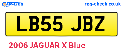 LB55JBZ are the vehicle registration plates.