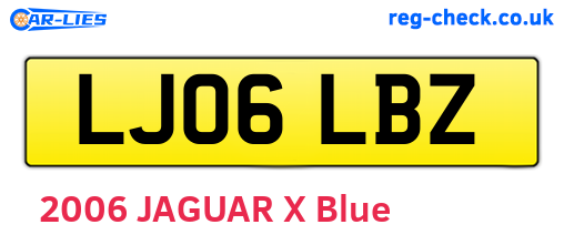 LJ06LBZ are the vehicle registration plates.
