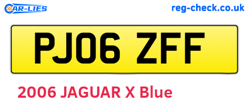 PJ06ZFF are the vehicle registration plates.