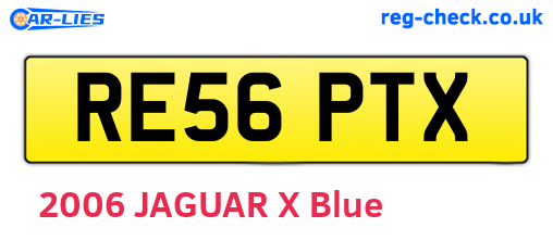 RE56PTX are the vehicle registration plates.