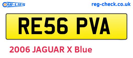 RE56PVA are the vehicle registration plates.