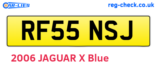RF55NSJ are the vehicle registration plates.