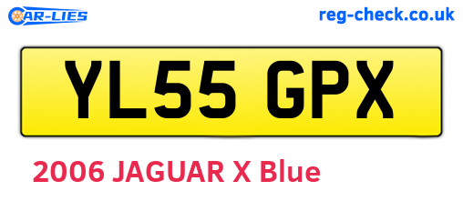 YL55GPX are the vehicle registration plates.