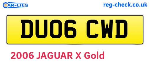 DU06CWD are the vehicle registration plates.