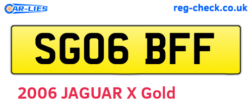 SG06BFF are the vehicle registration plates.