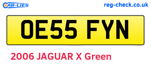 OE55FYN are the vehicle registration plates.