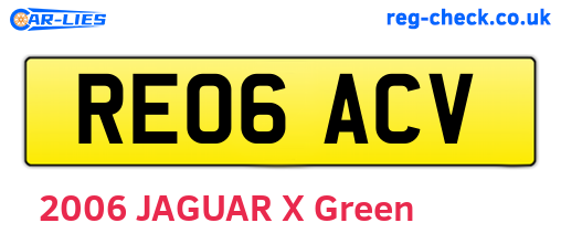 RE06ACV are the vehicle registration plates.