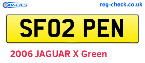 SF02PEN are the vehicle registration plates.