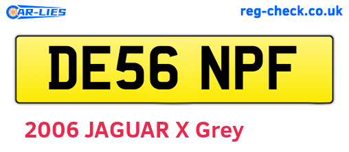 DE56NPF are the vehicle registration plates.