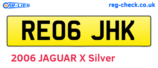 RE06JHK are the vehicle registration plates.