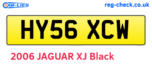 HY56XCW are the vehicle registration plates.